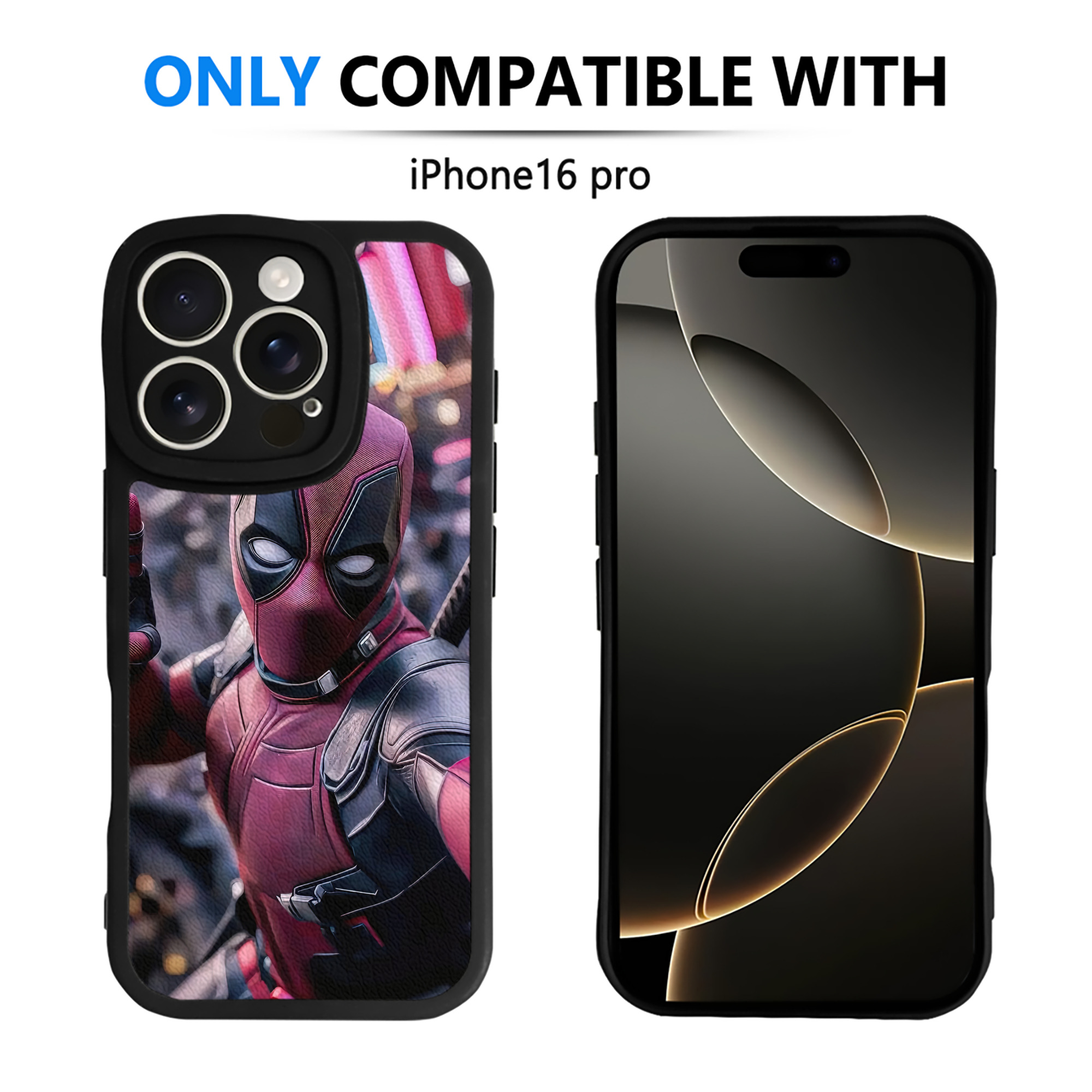 （画像用） Deadpool デッドプール 【iPhone 16シリーズ対応】シリコンスマホケース（レザー調） 材質：シリコン